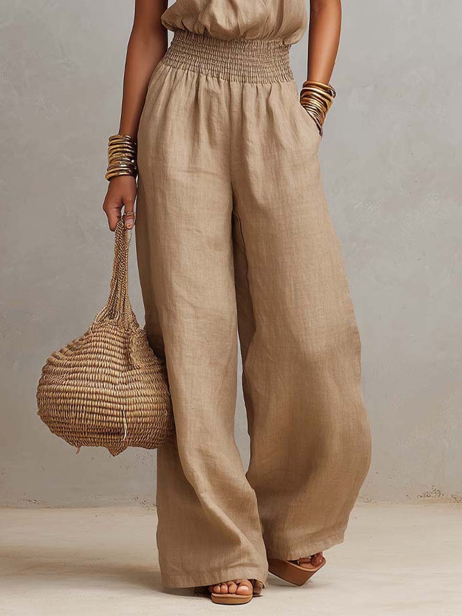 Valeria™ | Halter Neck Wide-Leg Jumpsuit