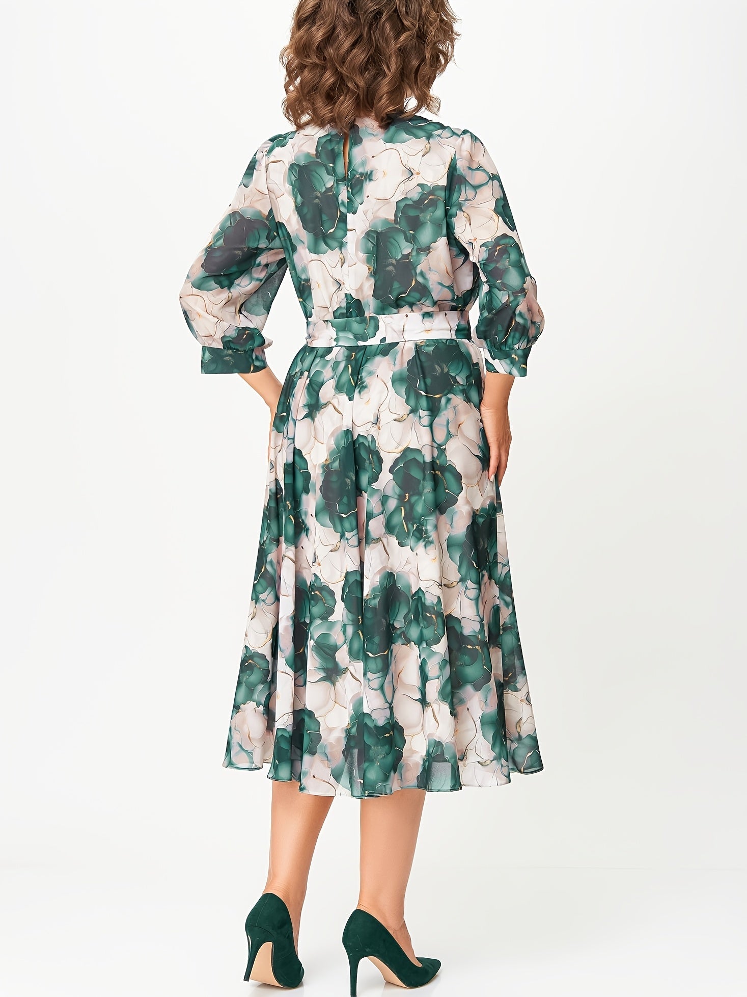 Mira - Printed Loose Fit Dress with Belt